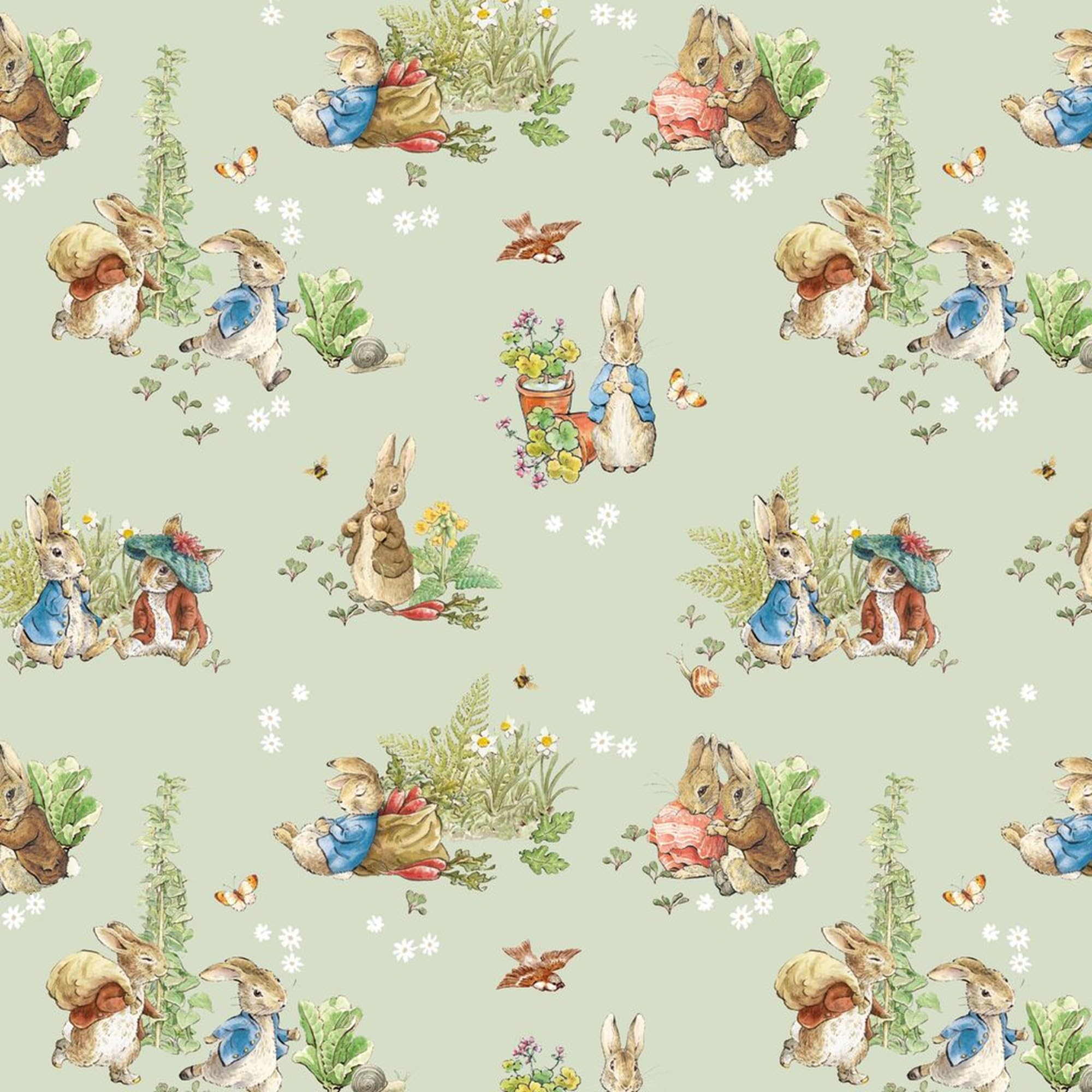 Peter Rabbit™ and Benjamin Bunny™ Main Green Yardage