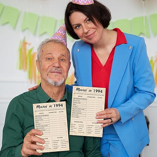 Miniatura 6 de QUPT Juegos de fiesta de 30 cumpleaños, películas en 1994, suministros de fiesta de cumpleaños para adultos, divertido juego de fiesta de los años