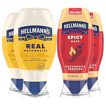 Hellmanns Spicy Mayonnaise Dressing 1 ct Squeeze Bottle For a Rich, Creamy Condiment Made with Real Chili Peppers 11.5 oz