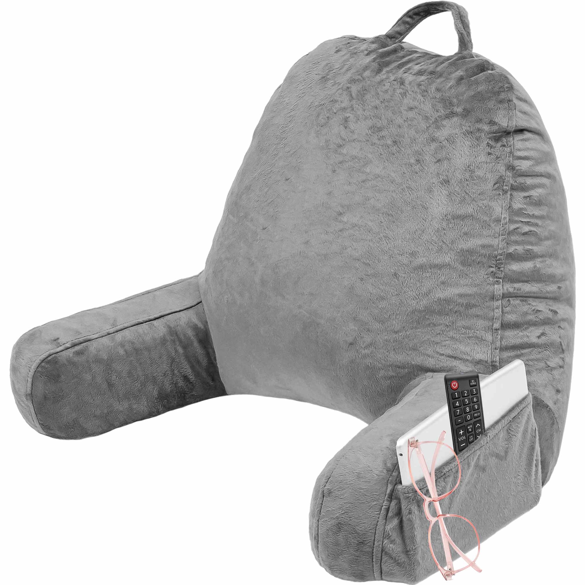 Reading Pillows for Sitting in Bed Adult Tenns Kids with Arms Rest Memory Foam Upright Back Support Pillow for Sit Up in Floor Corner Sofa Nook, Medium Size