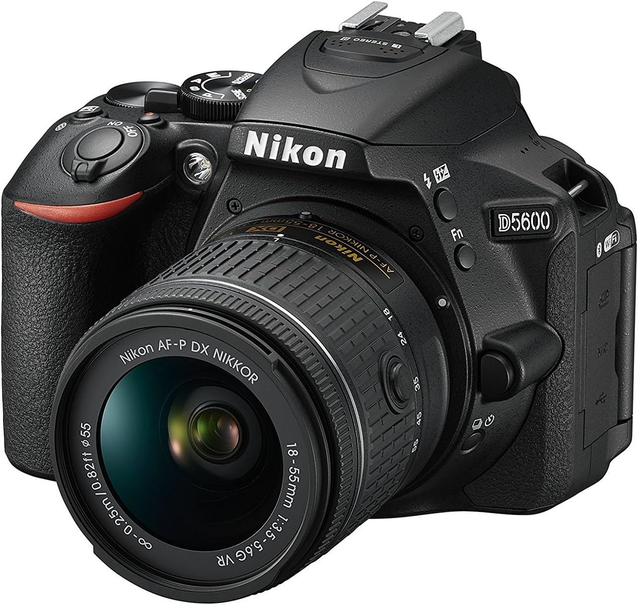 Nikon D5600 DX-format Digital SLR w/ AF-P DX NIKKOR 18-55mm f/3.5-5.6G VR, Touchscreen, Wi-Fi, Bluetooth (Renewed)