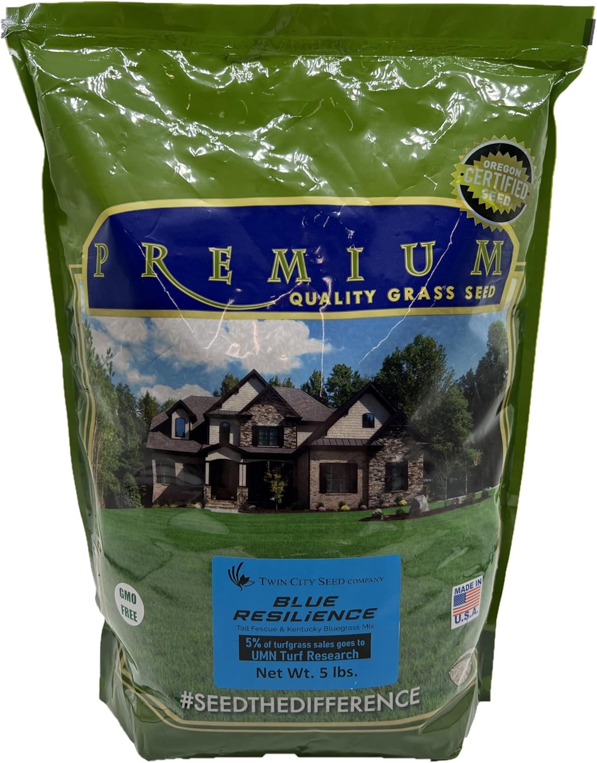 Twin City Seed Co. Blue Resilience, Tall Fescue & Kentucky Bluegrass Mixture, 1 lb Bag (Pack of 2)