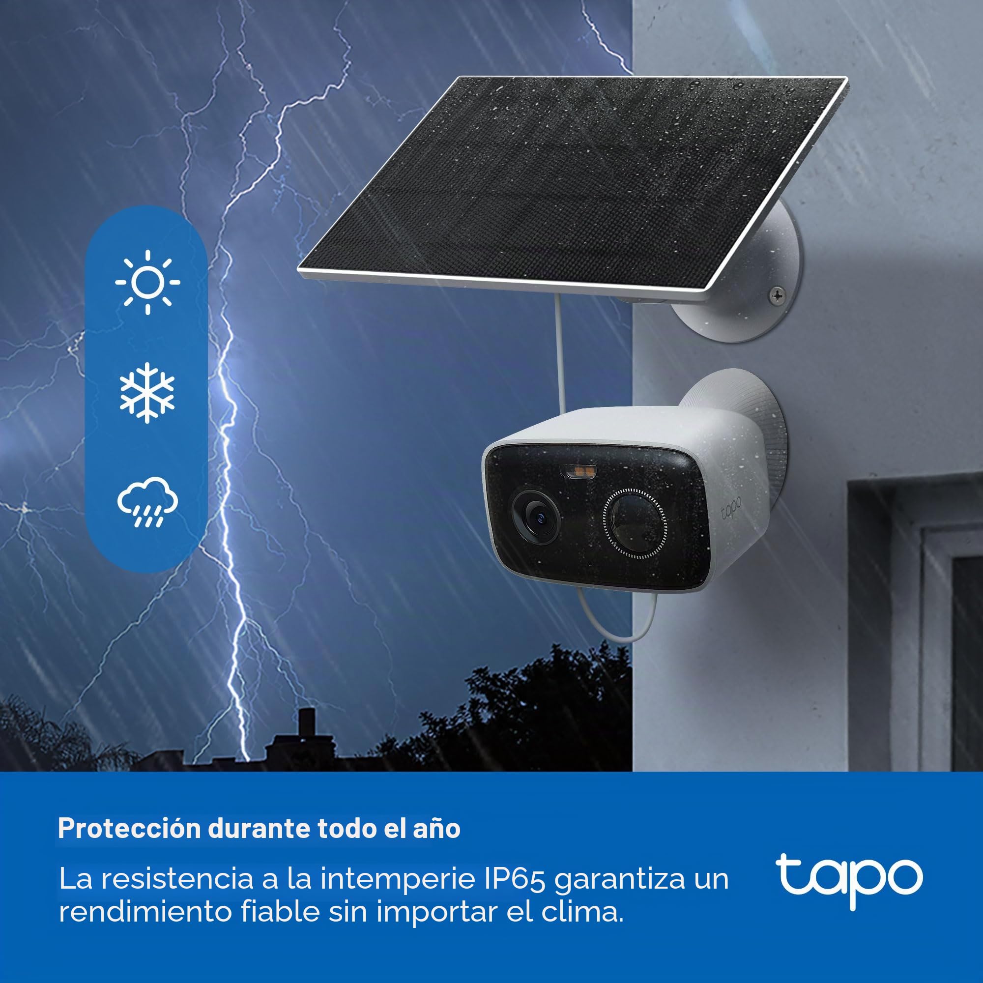 Tapo TP-Link C400 Kit - Cámara de batería para Exteriores con Base de Panel Solar, inalámbrica, 1080P, detección Gratuita de Personas/vehículos, Almacenamiento SD/Nube, visión Nocturna a Color, no