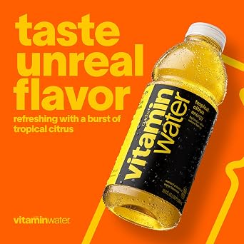 vitaminwater Energy Tropical Citrus, Flavored Water Beverage, 16.9 fl oz Bottles, 6 Pack