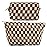 SOIDRAM 2 Pieces Makeup Bag Large Checkered Cosmetic Bag Capacity Canvas Mix Travel Toiletry Bag Organizer Cute Makeup Brushes Aesthetic Accessories Storage Bag for Women, Checkered Mix Brown