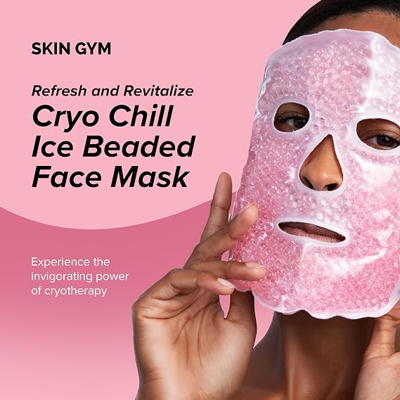SKIN GYM Cryo Chill Ice Beaded Face Mask Skin Care, Advanced Cold Therapy Skin Care, Cold Face Eye Masks for Dark Rings and Swellings, Facial Care Spa Gifts for Women