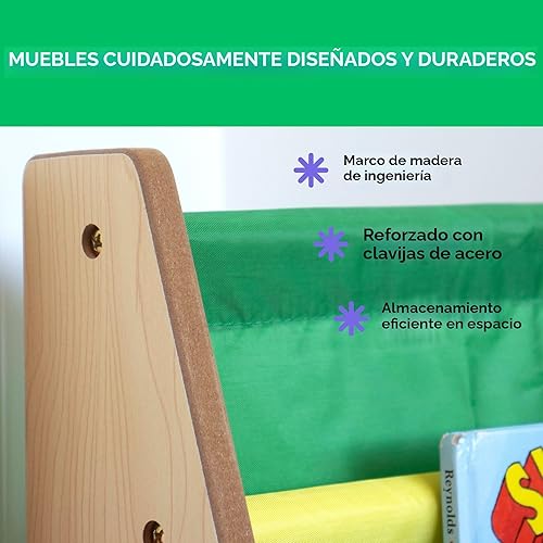 Miniatura 6 de Tot Tutores WO697 Colección de amigos librería de almacenamiento en bastidor de libros para niños blanco rosa y púrpura Madera NaturalPrimario