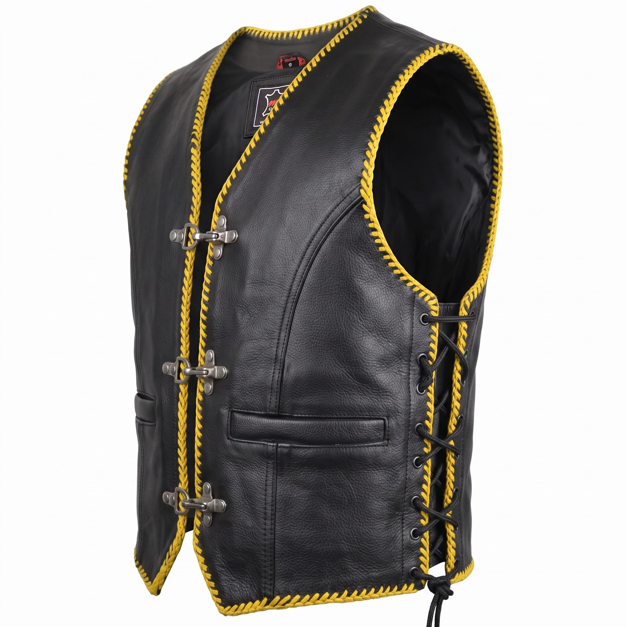 MDM Gilet in Pelle Moto Biker Chopper
