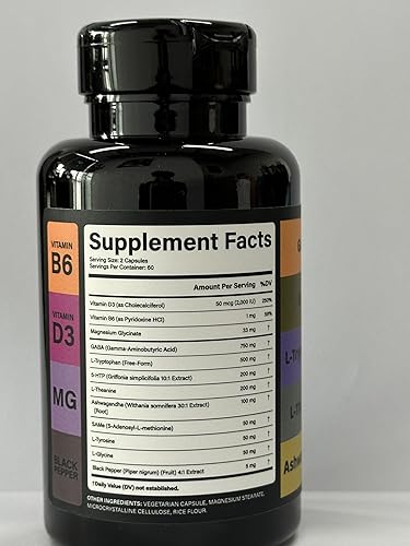 Miniatura 9 de ACAPPELLA Ashwagandha Suplementos con GABA Suplemento 5-HTP L - Cápsulas de teanina y cápsula de L-triptófano - 120 unidades