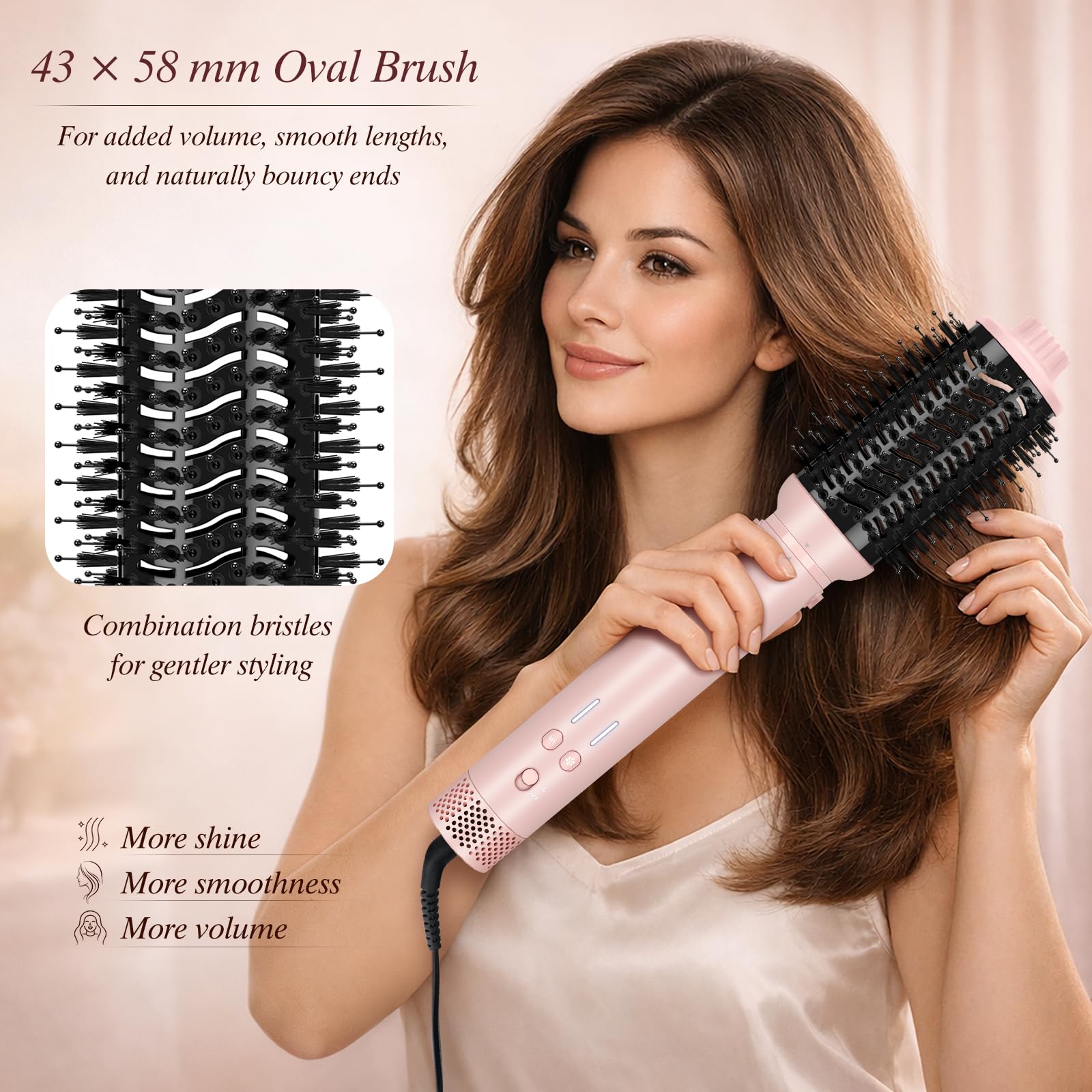 PARWIN PRO BEAUTY MaxAIR 2.0 Airstyler 5 en 1 Multi-Styler, secador iónico 110.000 rpm, alisador por aire, rizadores Auto-Wrap, doble voltaje, rosa