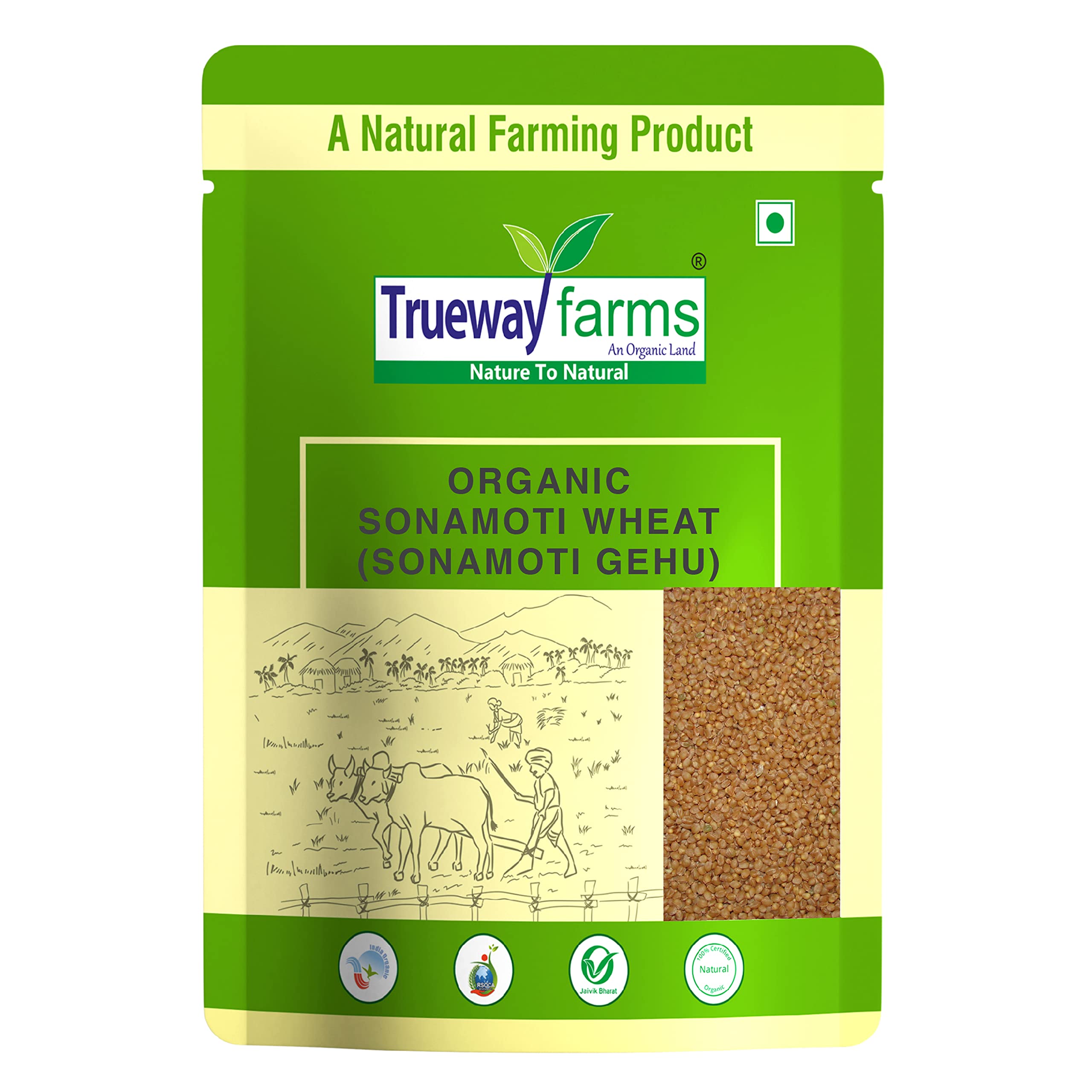 TRUEWAY FARMS - AN ORGANIC LAND -NATURE TO NATURAL Organic Sona Moti Wheat (Sonamoti Gehu) 5 kg - Sugar Free Wheat (B099JHR6K2) Amazon Price History, Amazon Price Tracker