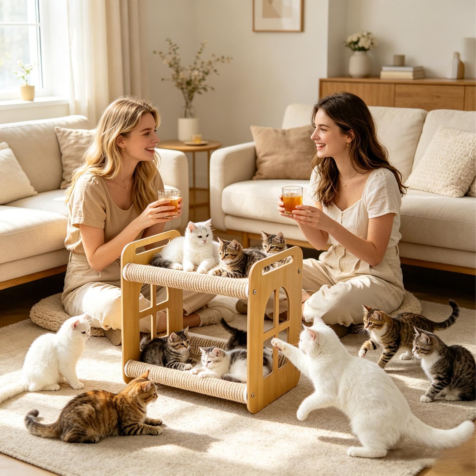 Cuccia Amaca Per Gatti Traspirante, Tappetino Sisal E Alta Portata | Cuccia A Due Gatto E Per Quotidiano, Riposo E , Da Interno Soggiorno Balcone Negozio Di Animali