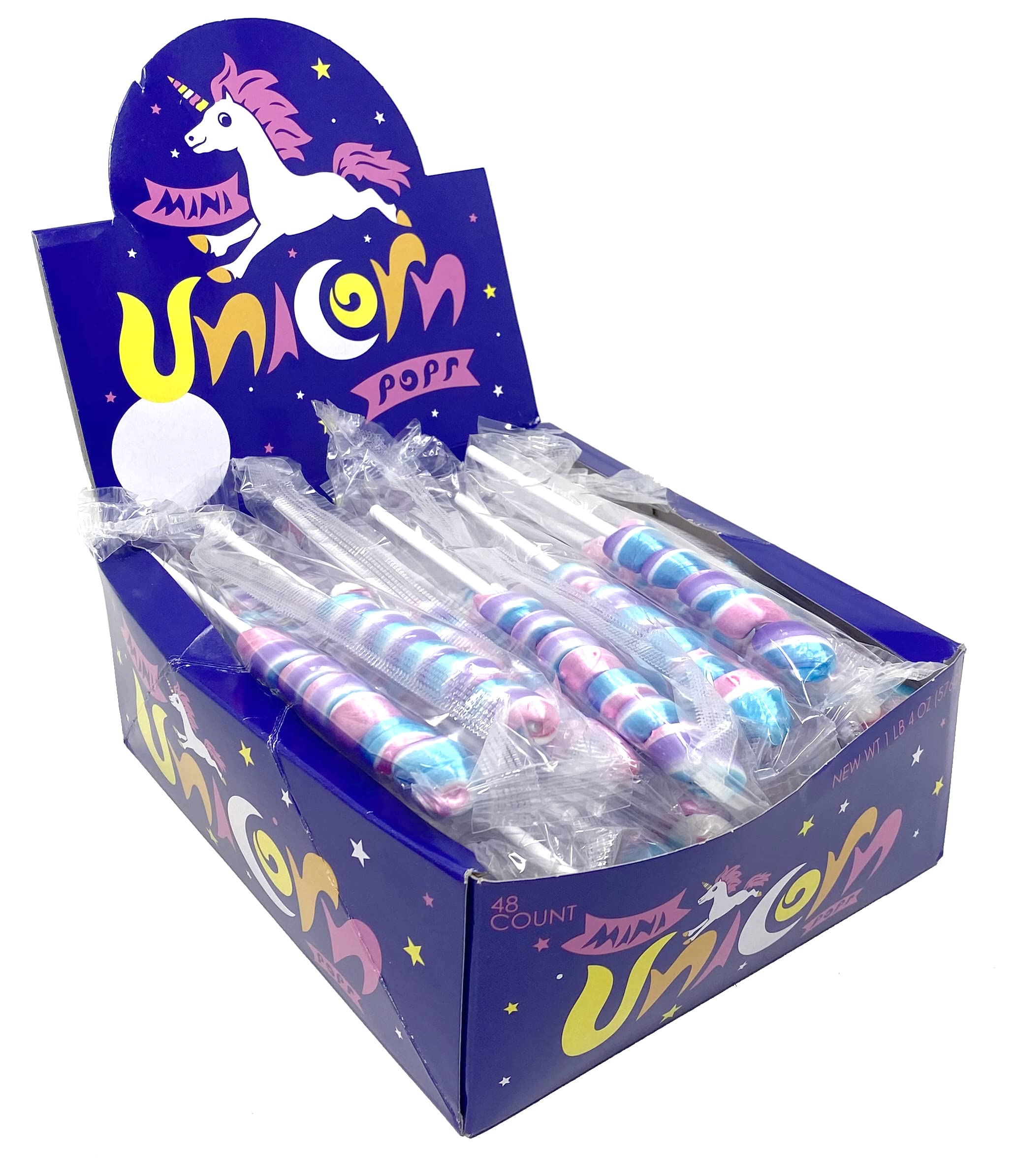 Adams & Brooks, Inc. Unicorn Pops 48 Count Individually Wrapped Unicorn Lollipops Great for Party Favors, Candy Buffets (Strawberry (Pink/Blue/Purple))