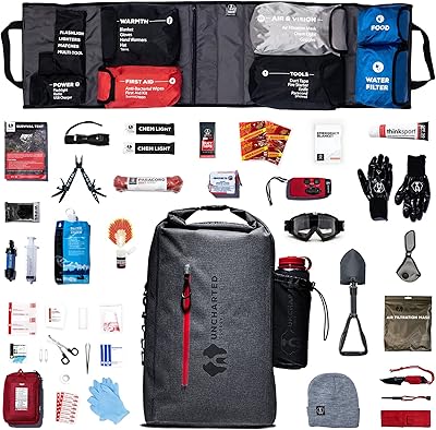 Uncharted Supply Co The Seventy2 Survival System Grey - 72 Hour Emergency Preparedness Kit - Ideal for Your Car, Home, Survival Readiness, and Camping