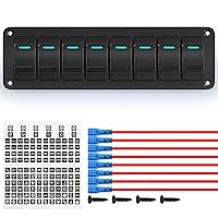 Vista 7 de Joinfworld Panel de Interruptor Basculante de 6 Posiciones 12V Panel de Interruptor de Barco Marino Impermeable 12 Voltios Luz LED Azul Panel