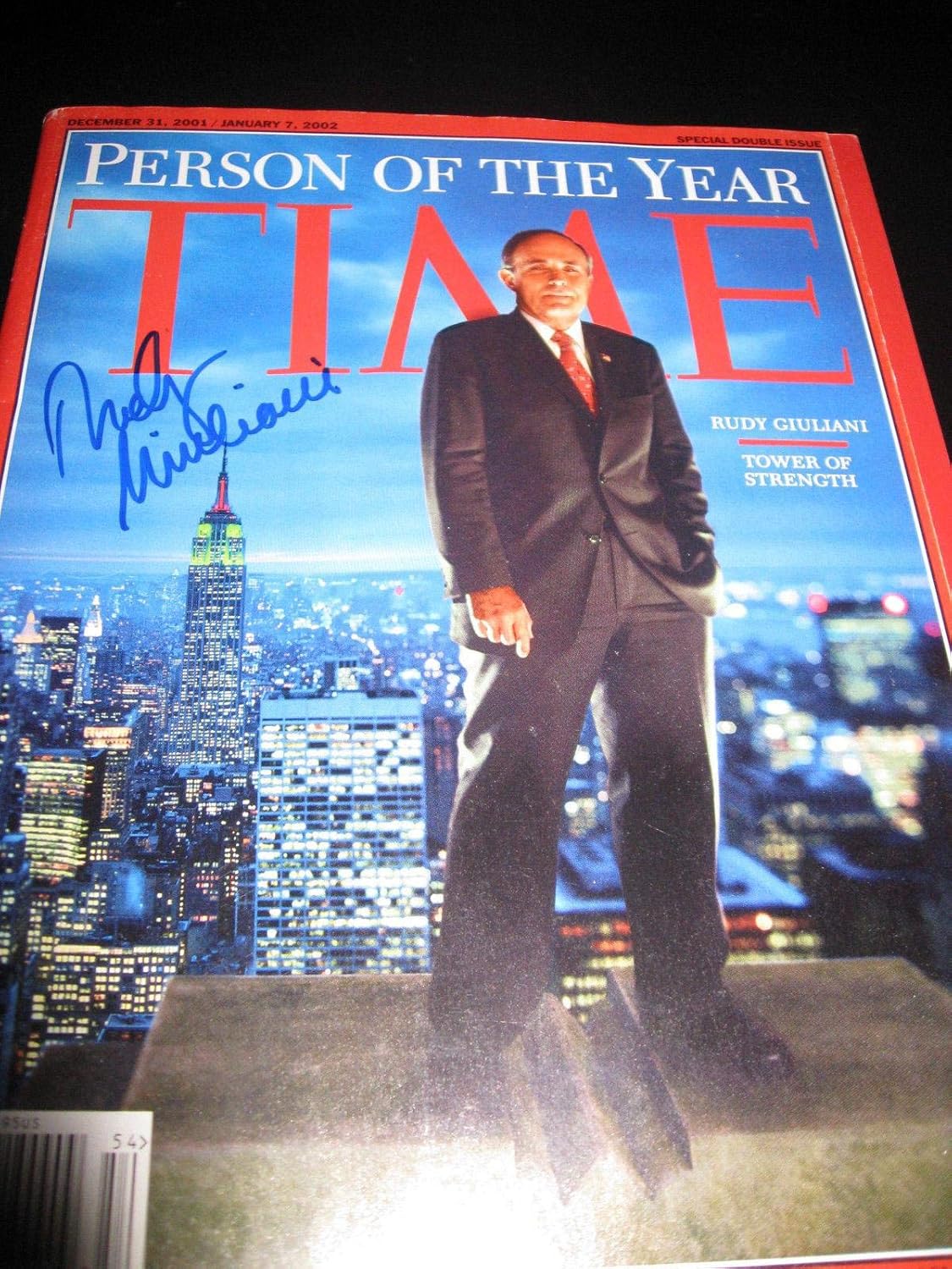 Rudy Giuliani Signed Autograph Time Magazine Person Of The Year New