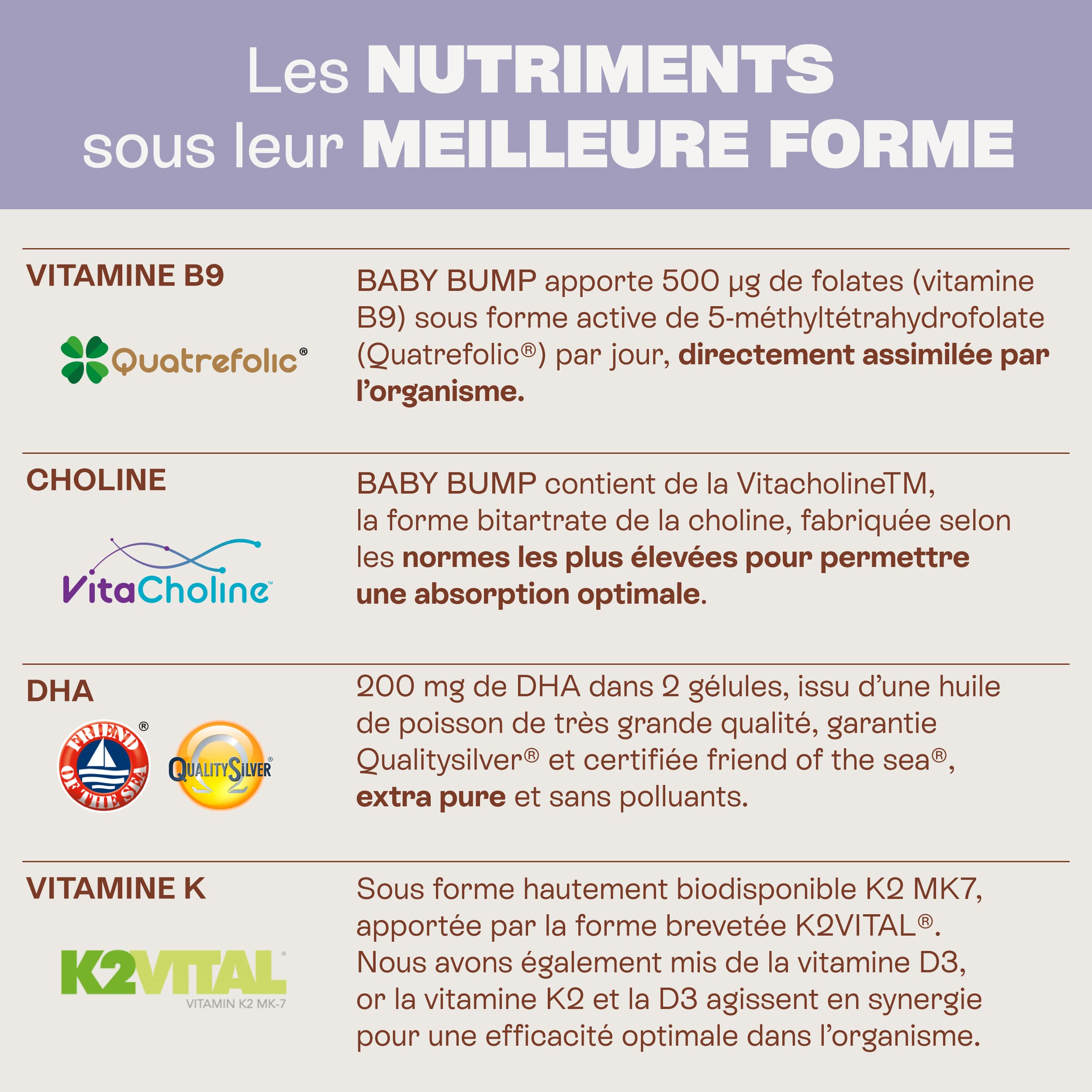 Jolly mama! Baby Bump | Multi-Vitamines Grossesse | Avec DHA, Choline, Vitamine B9 Active Quatrefolic | Fabriqué en France | Cure 1 Mois, 60 Gélules