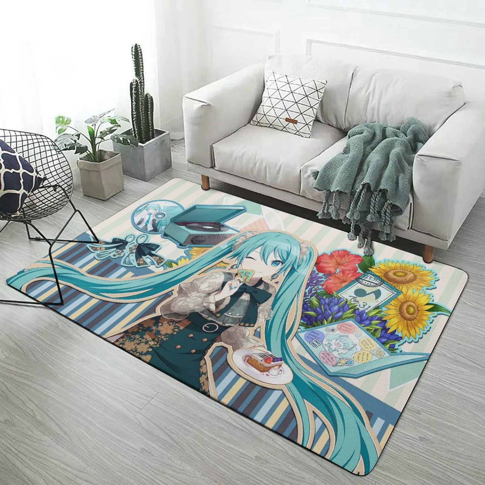 Amazon｜初音ミク カーペット 滑り止め 床暖房対応 ラグ ラグマット