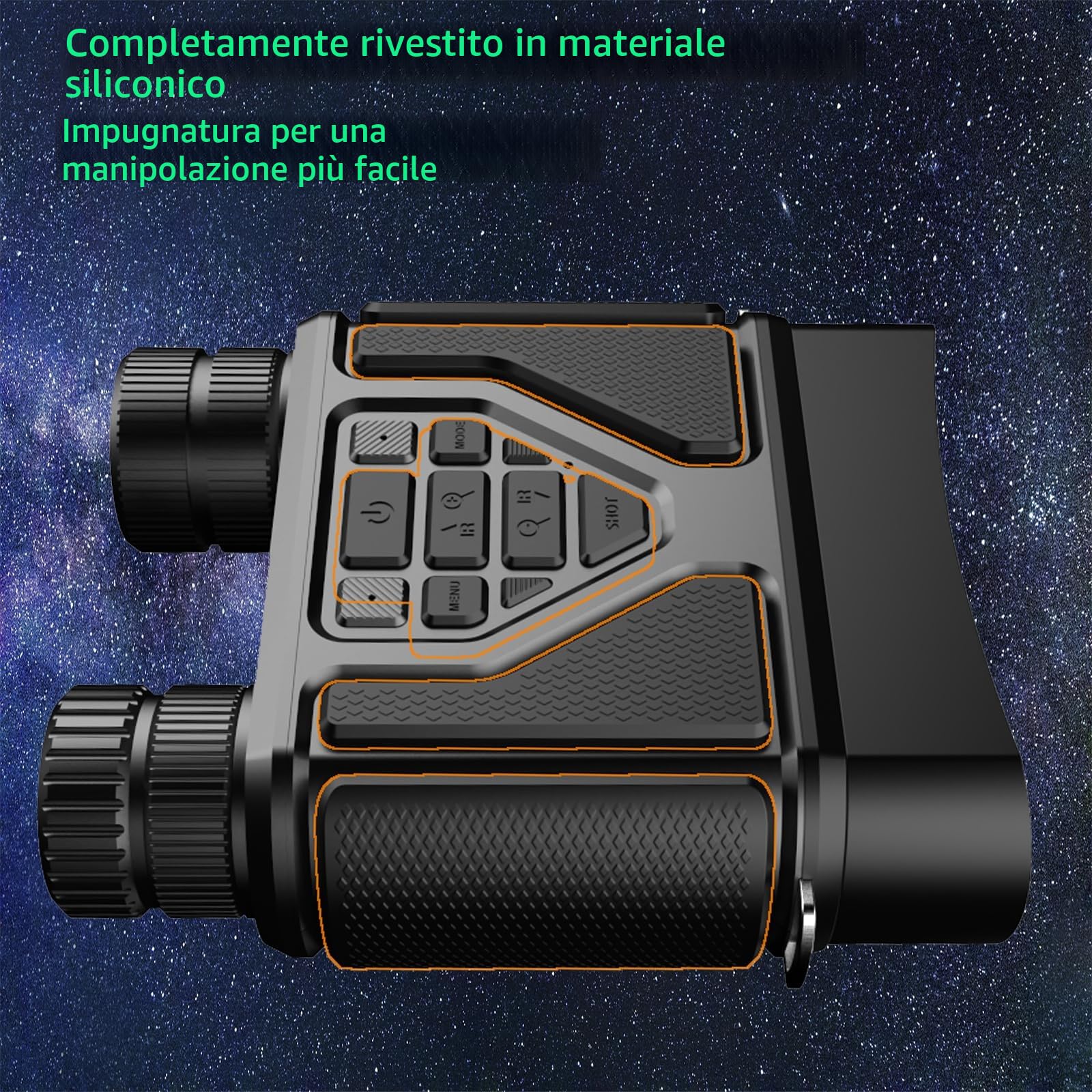 Binocolo Visione Notturna, 32 GB Scheda di Memoria Visore Notturno 3" TFT 8X Digitale Zoom 7-LIVELLI Infrarossi Vista 300M al 100% Buio per la Caccia Osservazione Uccelli e Campeggio