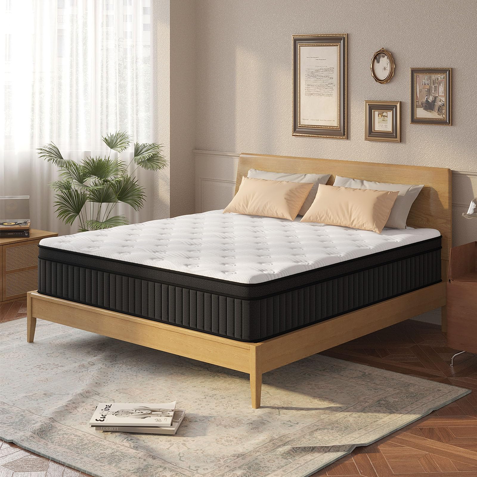 HybridMattress CRYREINA King Size Mattress, 14 Inch King Mattress Hybrid in Box, — product photo