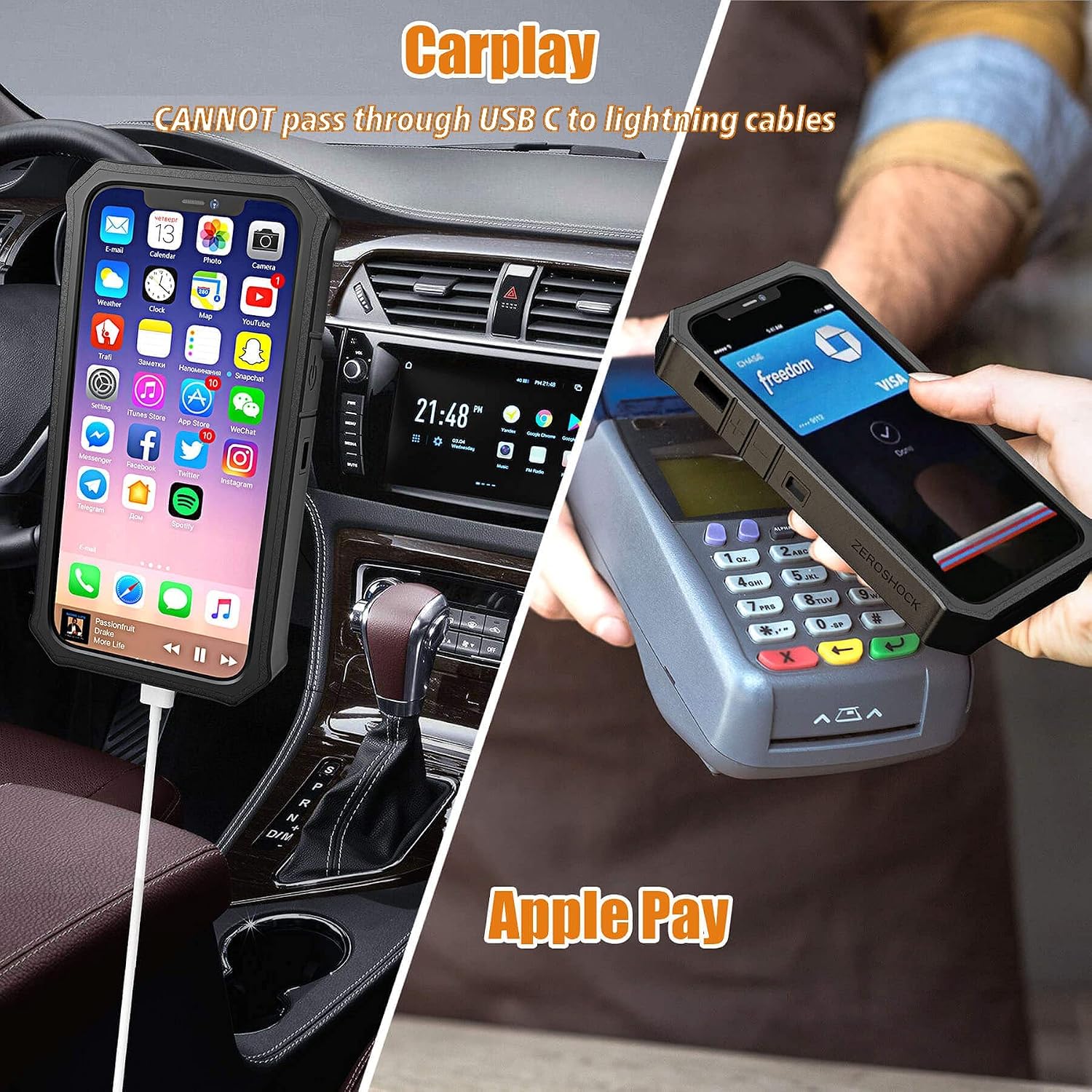 ZEROLEMON iPhone 12 Pro Max Battery Case 10000mAh, Wireless Charging & Lightning Headphone Supported, RuggedJuicer Extended Battery Charger Case for iPhone 12 Pro Max 6.7" 2020 - Black