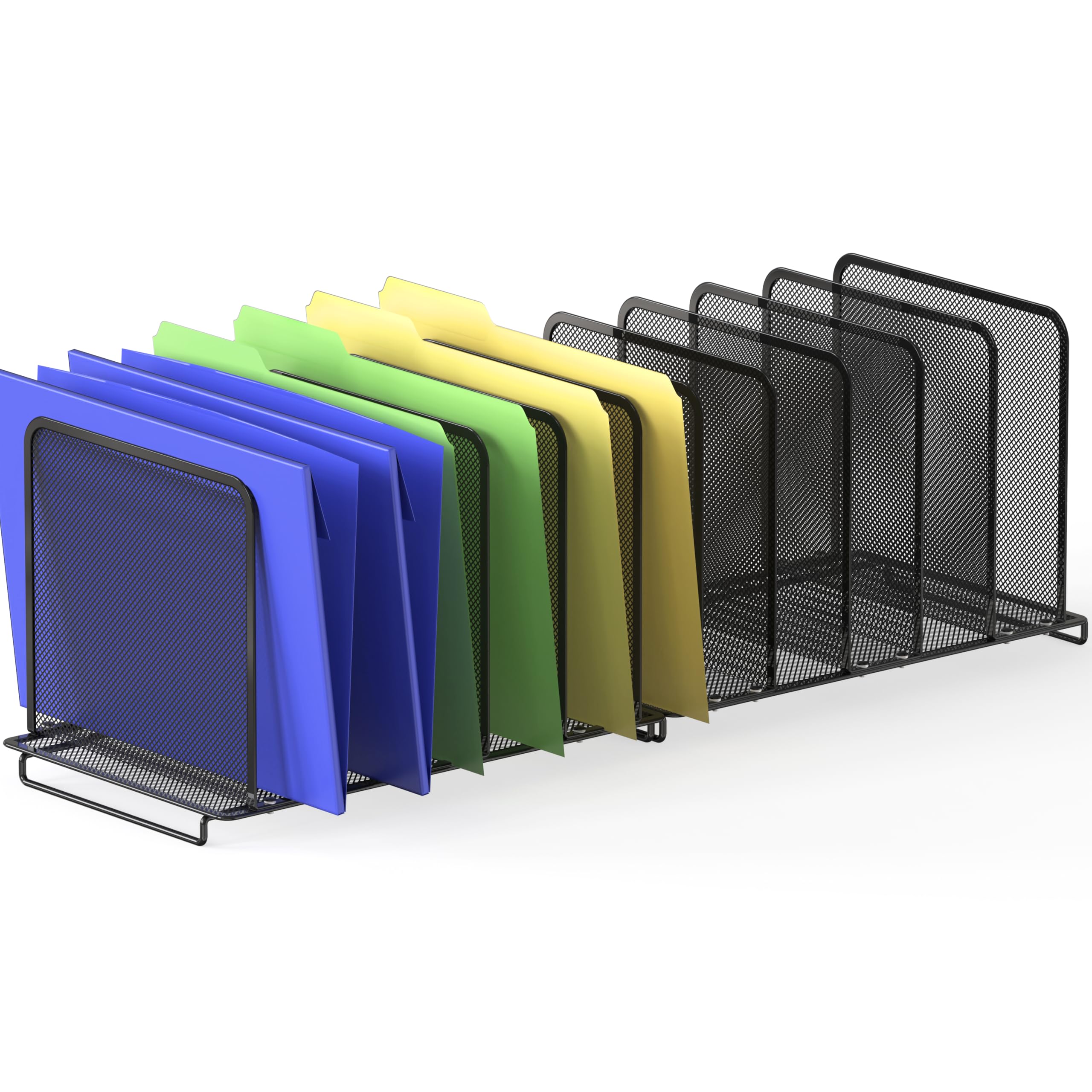 Simple Houseware 5 Section Upright File Sorter Organizer, Black - 2 Pack