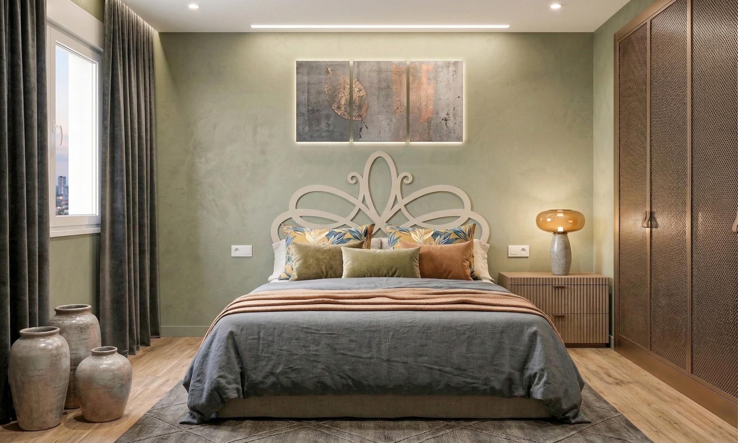 El Herrero Cabecero de Forja Corte Láser Zafiro | Cabezal para Cama de Matrimonio e Individual | Producto Artesanal de España
