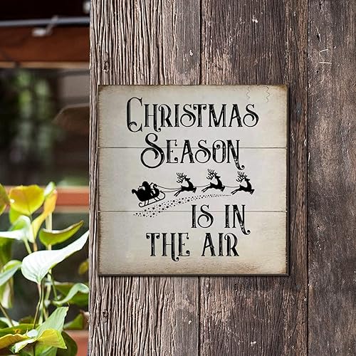 Miniatura 9 de DecStic Eat Drink and Be Merry - Placa de pared rústica de madera para colgar en la pared de la noche santa placa colgante de madera decoración de