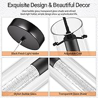 Vista 8 de 1 Paquete Accesorio de Lámpara Colgante de Techo, Luces Colgantes para Isla de Cocina Lámpara Colgante de Cristal, Accesorio de Luz Colgante