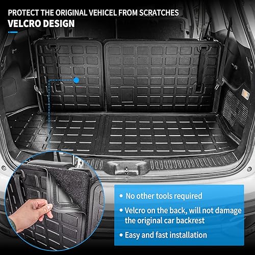 Miniatura 4 de Bomely - Tapete de carga compatible con Toyota Highlander 2014-2019, forro de maletero, protector de asiento trasero, TPE, tapete de maletero 2018,