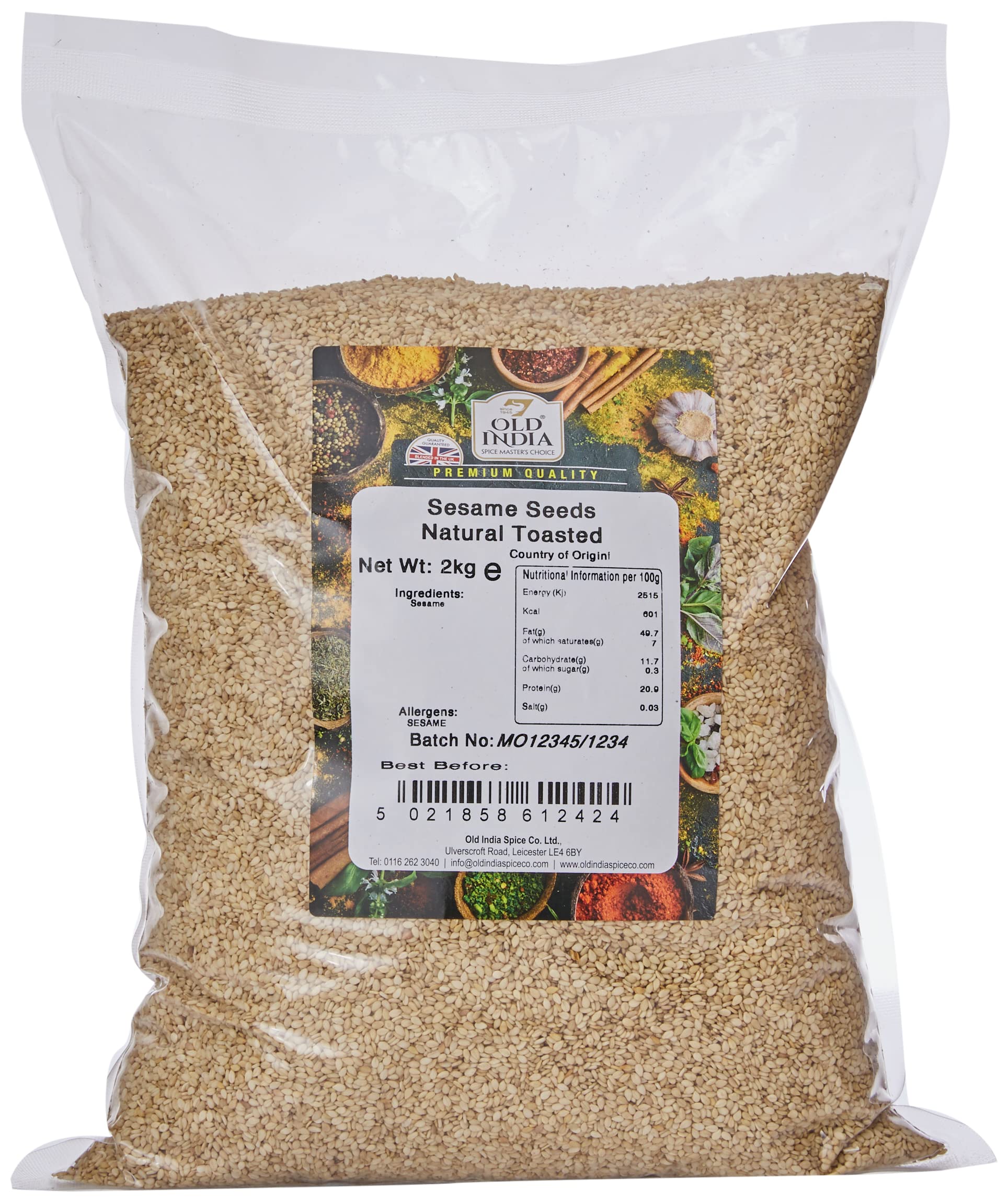 Old India Sesame Seeds Natural Toasted 2kg