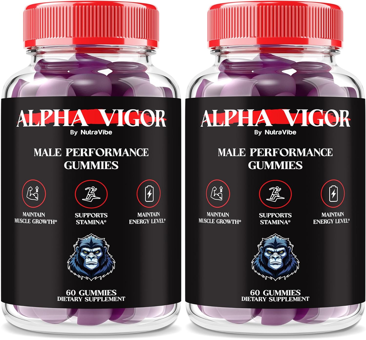 (2 Pack) Alpha Vigor – Premium Formula Designed for Drive, Confidence, and Lasting Energy So You Can Stay Ahead, Stay Sharp, & Perform at Your Best — Just 2 Gummies a Day (120 Gummies)
