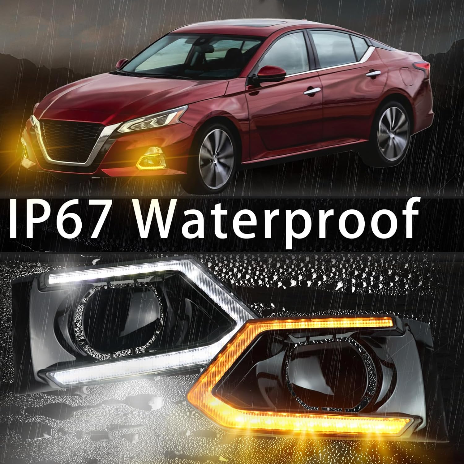 Front Bumper Fog Light Daytime Running Lamp Turn Signal LED Compatible with Nissan Altima 2019-2022 S SR SV SL Platinum - Image 4