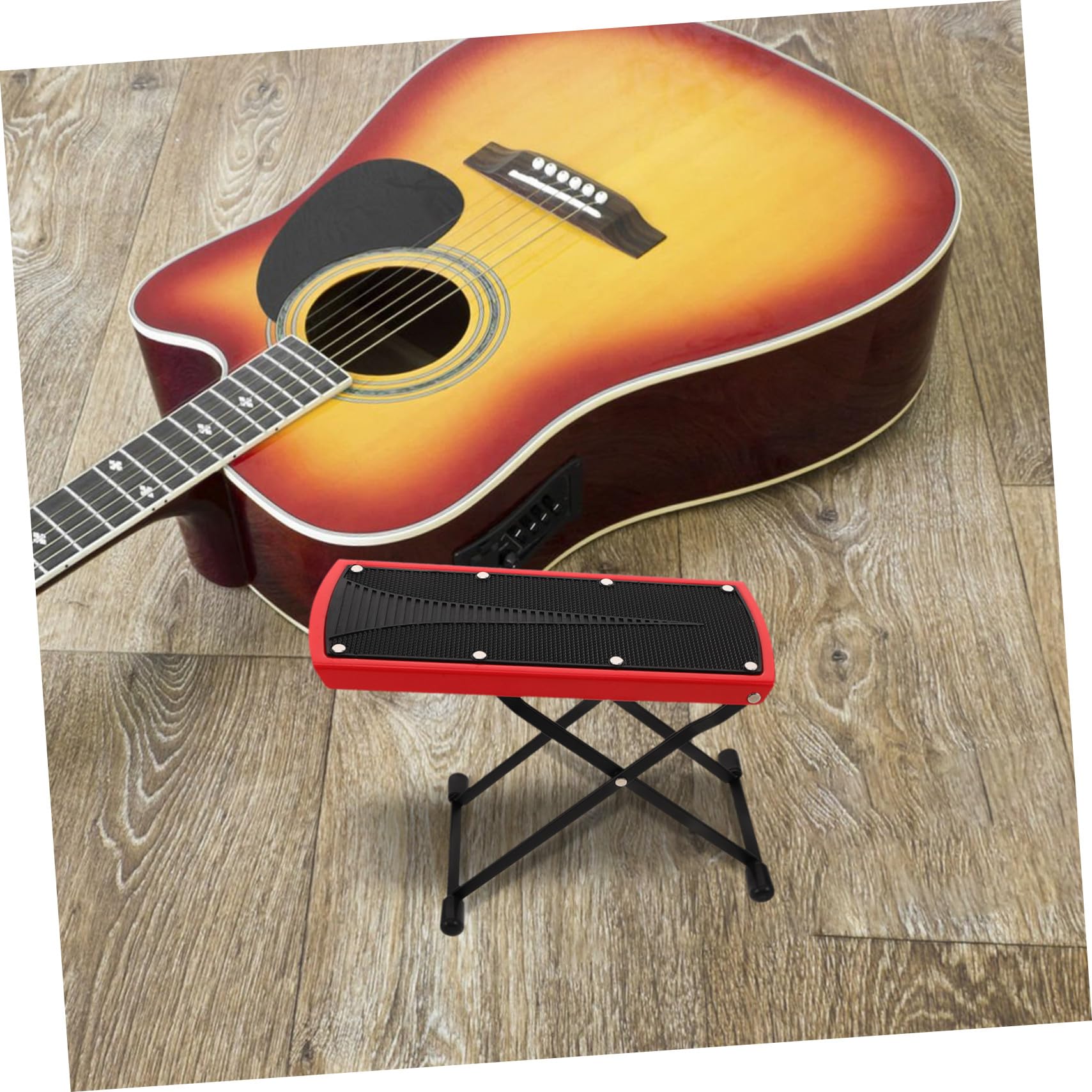 Milisten Gitarrenfußhocker Verstellbare Fußstütze Klappbarer Fußhocker aus Metall mit Rutschfesten Füßen für Klassische Akustikgitarre und Andere Instrumente