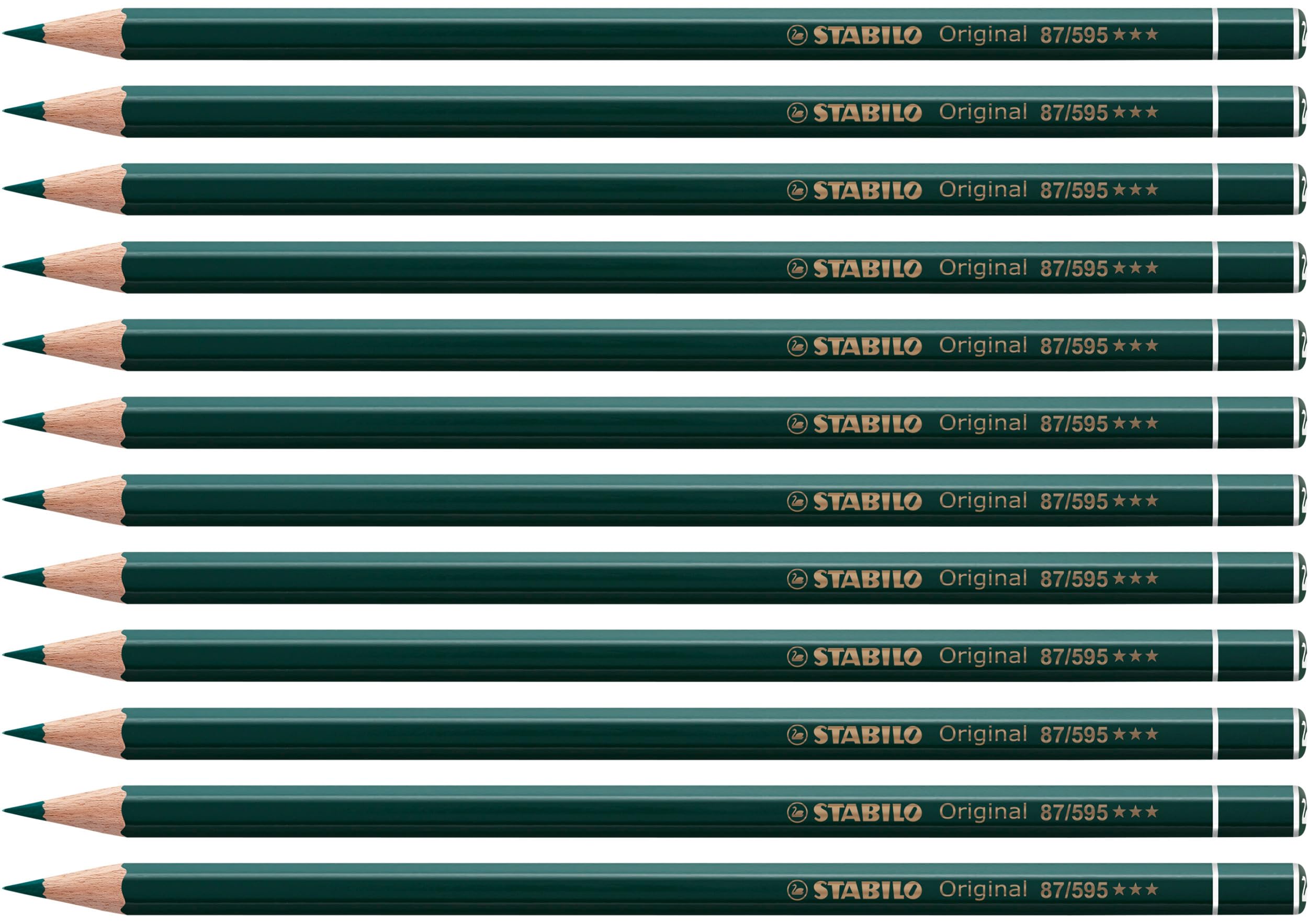 Premium Colouring Pencil - STABILO Original - Pack of 12 - leaf green deep