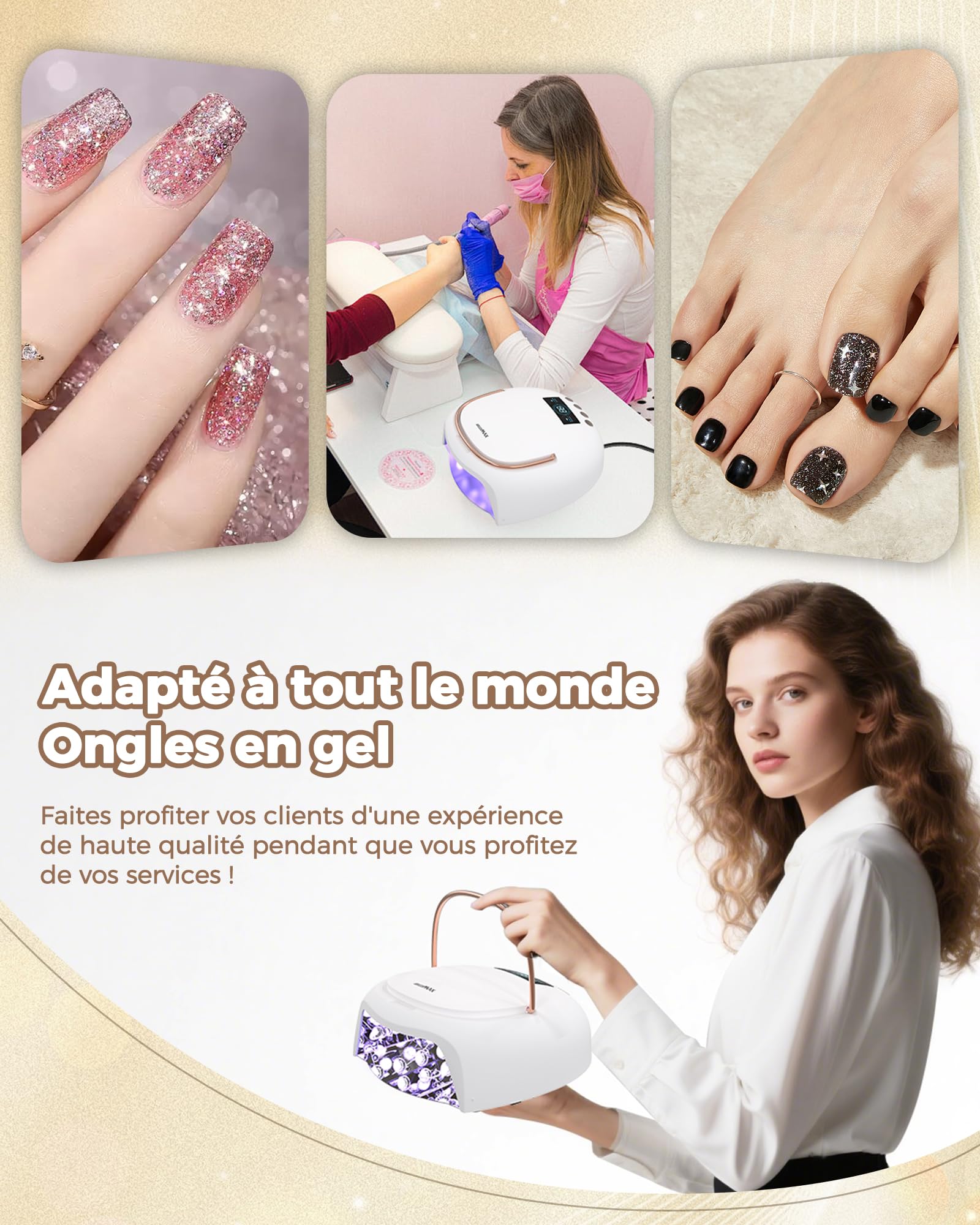 NAILGIRLS Lampada UV per unghie, lampada UV per unghie, 10/30/60/99s, timer professionale per unghie, lampada a LED, lampada UV LED, lampada per unghie in gel, per unghie in gel, per dita dei piedi