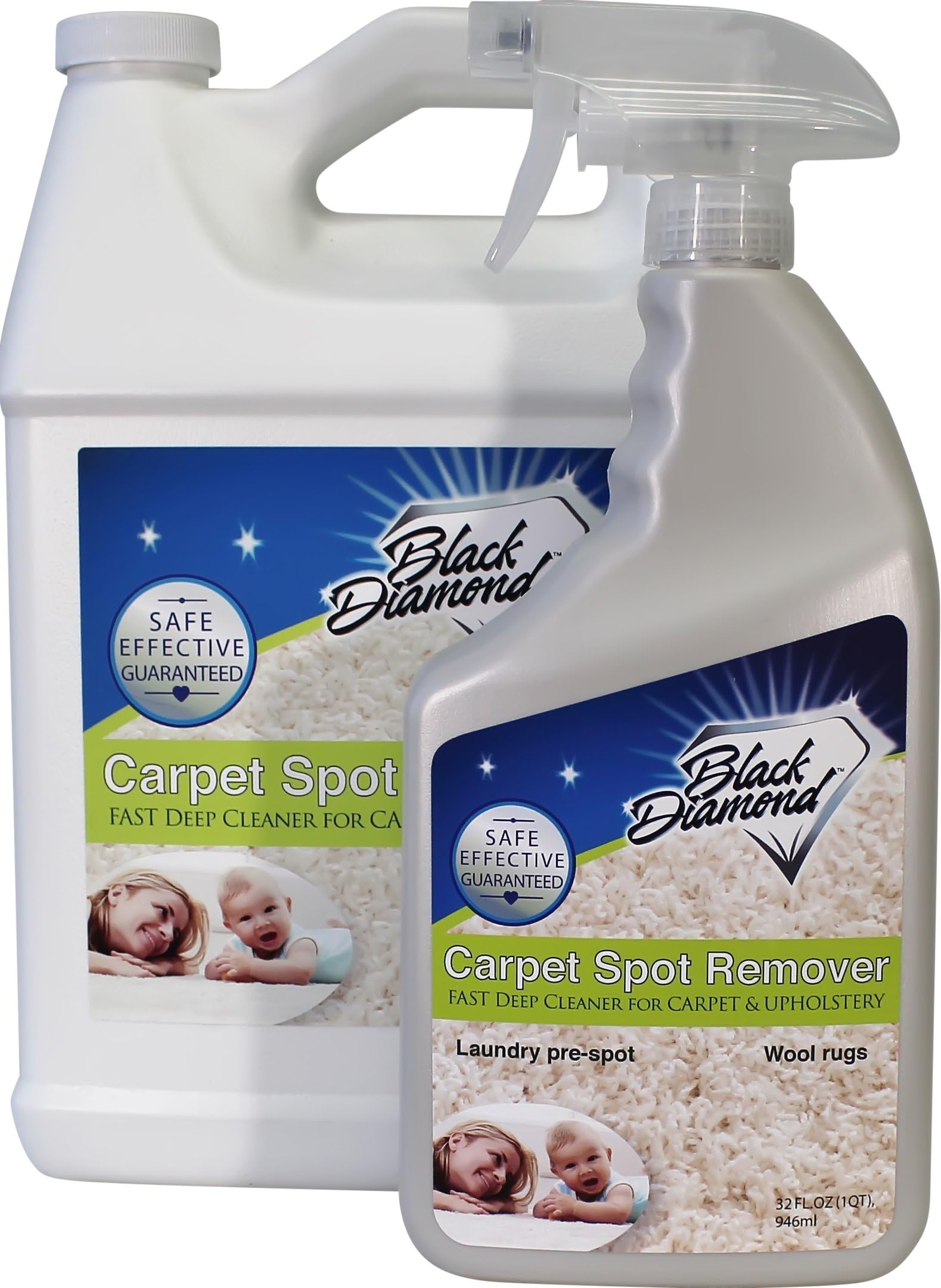 Black Diamond Stoneworks Carpet & Upholstery Cleaner: This Fast Acting Deep Cleaning Spot & Stain Remover Spray Also Works Great on Rugs, Couches and Car Seats. (1-gallon and 1-quart)