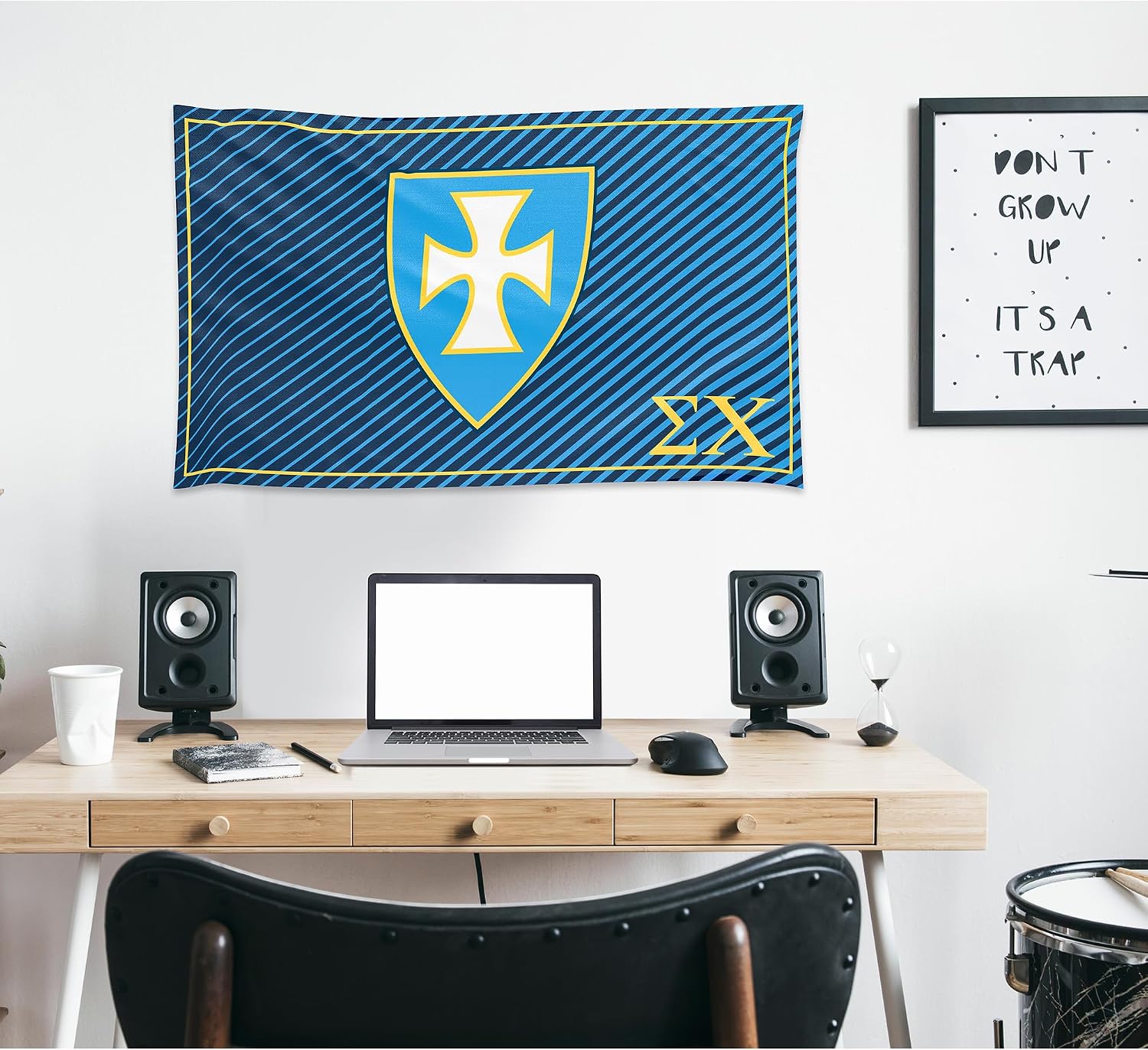 Sigma Chi Fraternity Greek Life Licensed 3x5 Feet Flag Banner Wall Decor Outdoor Indoor Decoration Brass Grommets Double Stitch (Sigma Chi # 18)