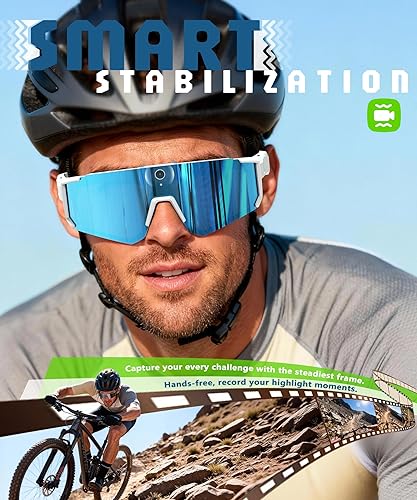 Vista 2 de Lentes inteligentes AI con cámara 4K, gafas de grabación de video con cámara, gafas de sol deportivas polarizadas con estabilización EIS