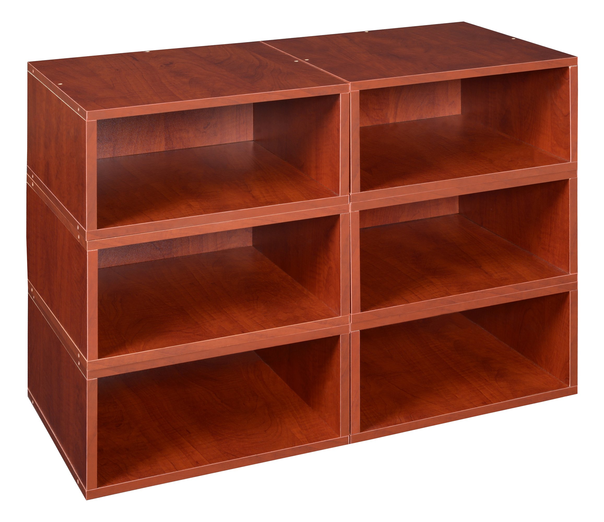NicheCubo Storage Set 6 Half Size Cubes, Warm Cherry
