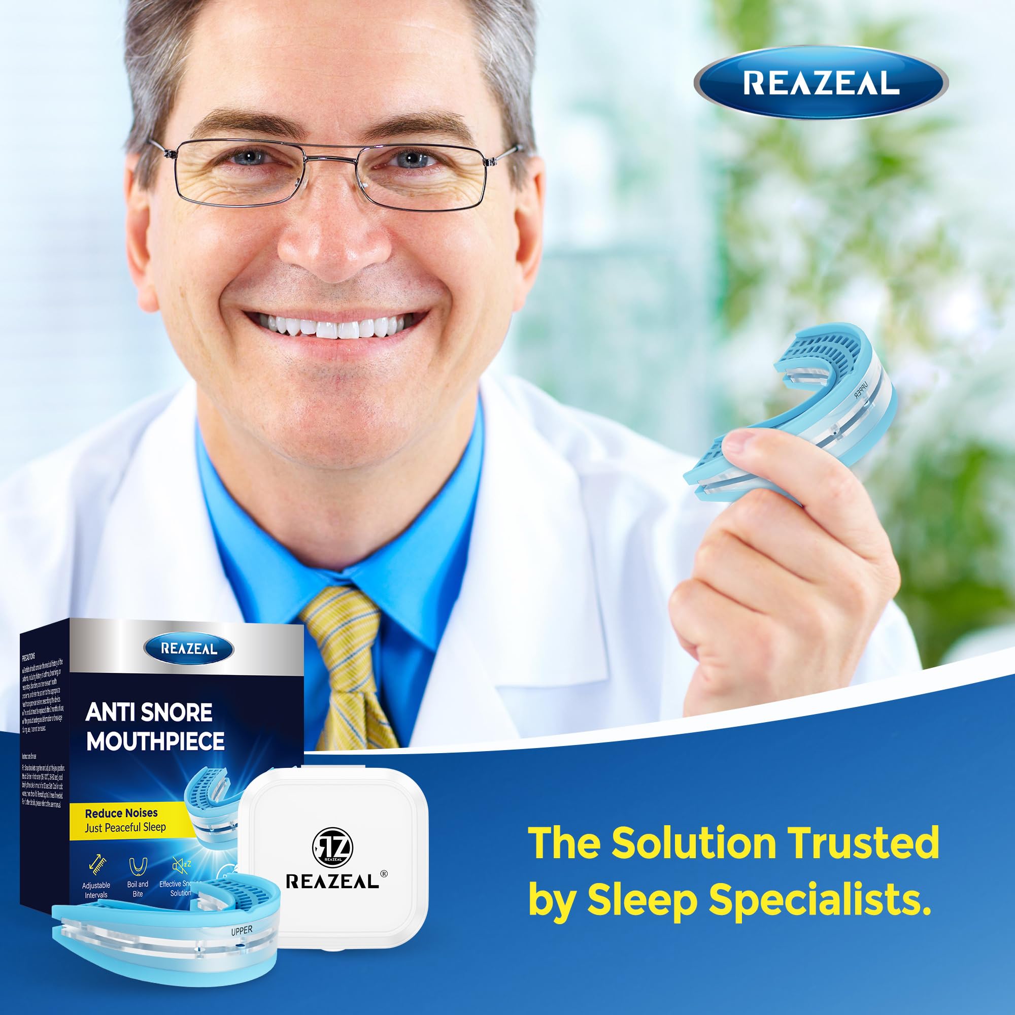 Anti-Schnarch-Gerät für einen ruhigen Schlaf: Adjustable Anti-Snoring Mouthpiece – Schnarchstopper für Männer und Frauen, geeignet für Zuhause und unterwegs