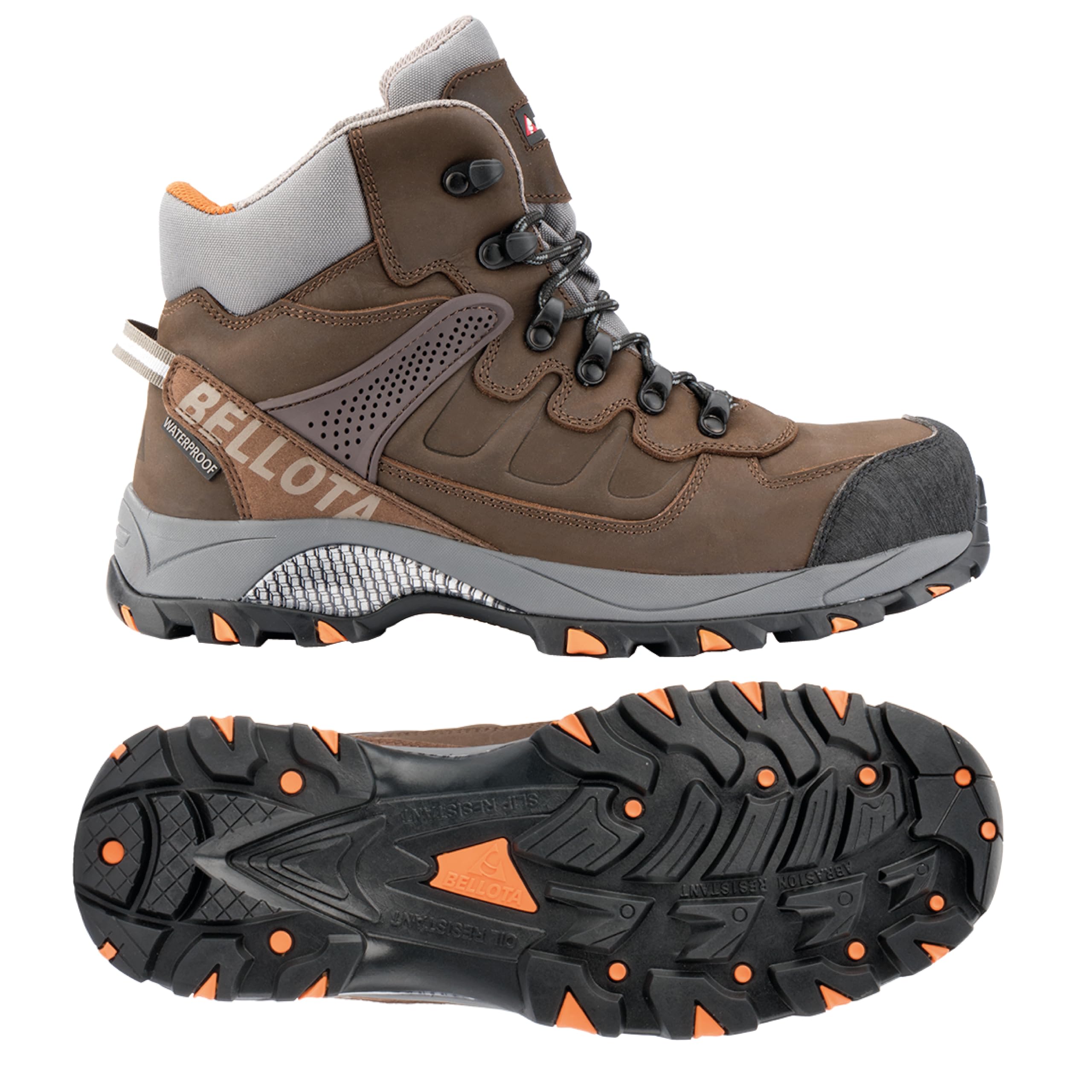 Bellota FTW01 BS3- Bota de Seguridad Unisex Agro Outdoor S3, Calzado de Trabajo en Piel Hidrófuga Crazy Horse, Membrana Impermeable y Puntera Reforzada Antiabrasión, Resistente a Golpes/Rozaduras.