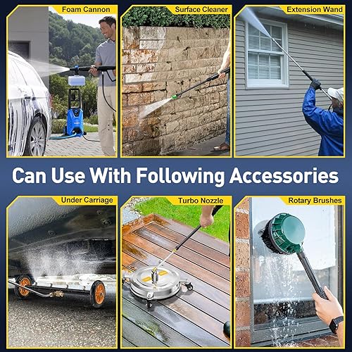 Miniatura 6 de EVEAGE Hidrolavadora eléctrica, lavadora de alta presión de 4200 PSI 2.8 GPM, con cañón de espuma de 1000ML, 3 boquillas de presión, para limpieza