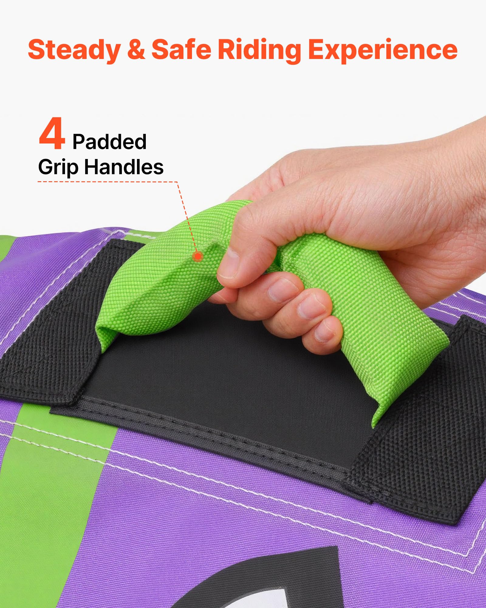 VEVOR Tubo Gonfiabile Trainabile per Barche, Copertura Resistente in Nylon, Gonfiabile per Sport Acquatici, Utilizzo Mare Lago Piscina, Unisex Adulto, Verde Viola