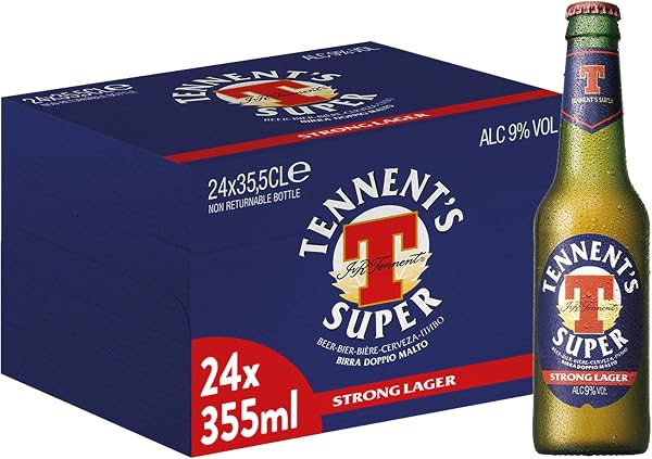 Tennent’s Super Birra, Bottiglia - Pacco da 24 x 355 ml - 1
