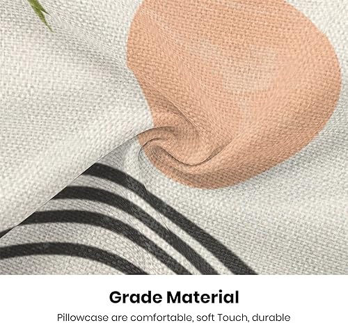 Miniatura 6 de Fundas de Almohada Bohemias 18 x 18 Juego de 2, Decoraciones de Granja de Hojas Verdes de Mediados de Siglo Fundas de Almohada Decorativa Moderna