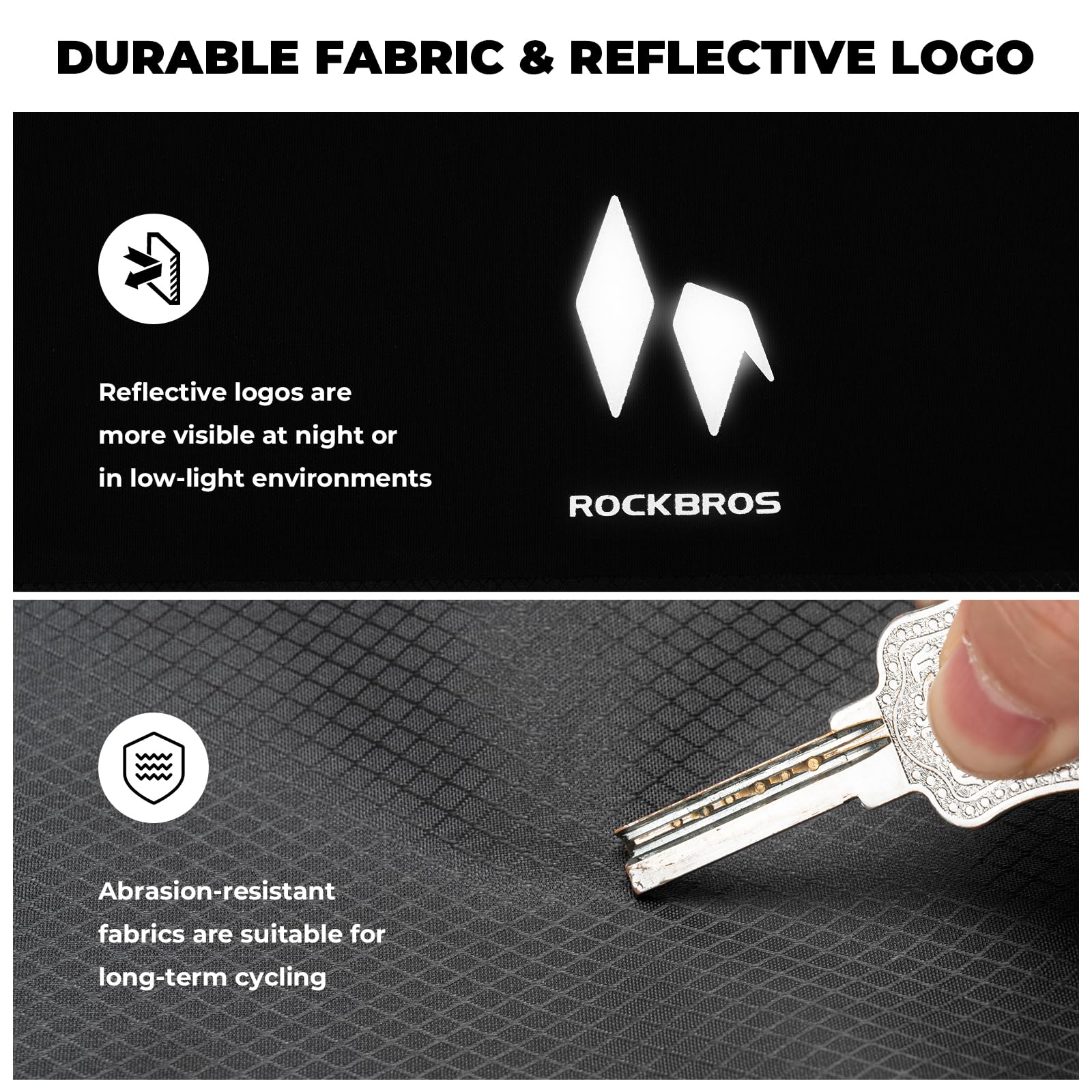 ROCKBROS Wodoodporna torba na widelec rowerowy do bikepackingu 7 l, przednia torba z zapięciem rolowanym, boczna torba na bagażnik do roweru szosowego, roweru gravelowego, roweru górskiego (MTB