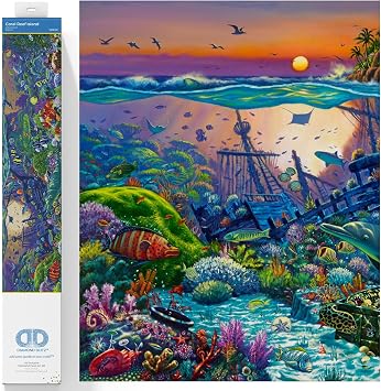 DIAMOND DOTZ Coral Reef Island Diamond Painting Kit for Adults with Gems
