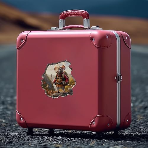 Miniatura 3 de Calcomanía de pared 3D con agujero de ratón para excursionista de otoño