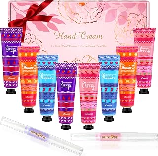 Hand Cream Gifts for Women, 8 Pack Hand Lotion for Dry Cracked Hands, Travel Size Mini Hand Lotion with 2 Nail Care Oils, Mothers Day Gifts for Mom Valentines Day Bridesmaid Proposal